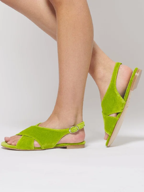 Women's Sandals with a Glitter - Coated Strap in Gold for a Sparkly Summer Outfit Women's Sandals with a Glitter - Coated Strap in Gold for a Sparkly Summer Outfit Anti - Slip Women's Sandals with a Grooved Sole in Green for Outdoor AdventuresCotton Velvet Vegan Crossover Slingback Sandals | Acido Green Women's Sandals with a Glitter - Coated Strap in Gold for a Sparkly Summer Outfit Women's Sandals with a Glitter - Coated Strap in Gold for a Sparkly Summer Outfit Anti - Slip Women's Sandals with a Grooved Sole in Green for Outdoor AdventuresCotton Velvet Vegan Crossover Slingback Sandals | Acido Green
