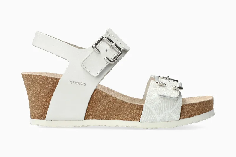 Women's Ankle - Strap Sandals with a Block Heel in Red for a Sophisticated Style Women's Ankle - Strap Sandals with a Block Heel in Red for a Sophisticated Style Sustainable Women's Recycled Material Sandals in Beige for Eco - Conscious ShoppersLissandra - White