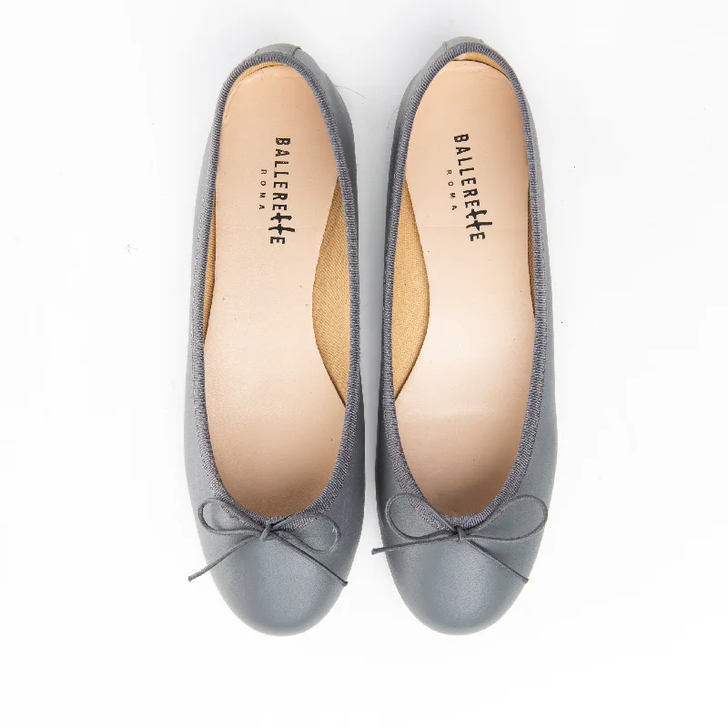 Women's Metallic Foil - Finish Ballet Flats in Gold for a Glamorous Night Out Dark grey leather ballet flats Women's Metallic Foil - Finish Ballet Flats in Gold for a Glamorous Night Out Dark grey leather ballet flats