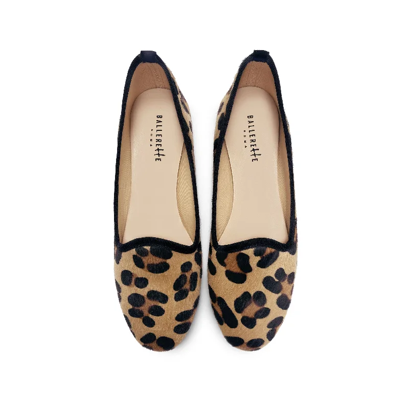 Spotted calf hair women loafers