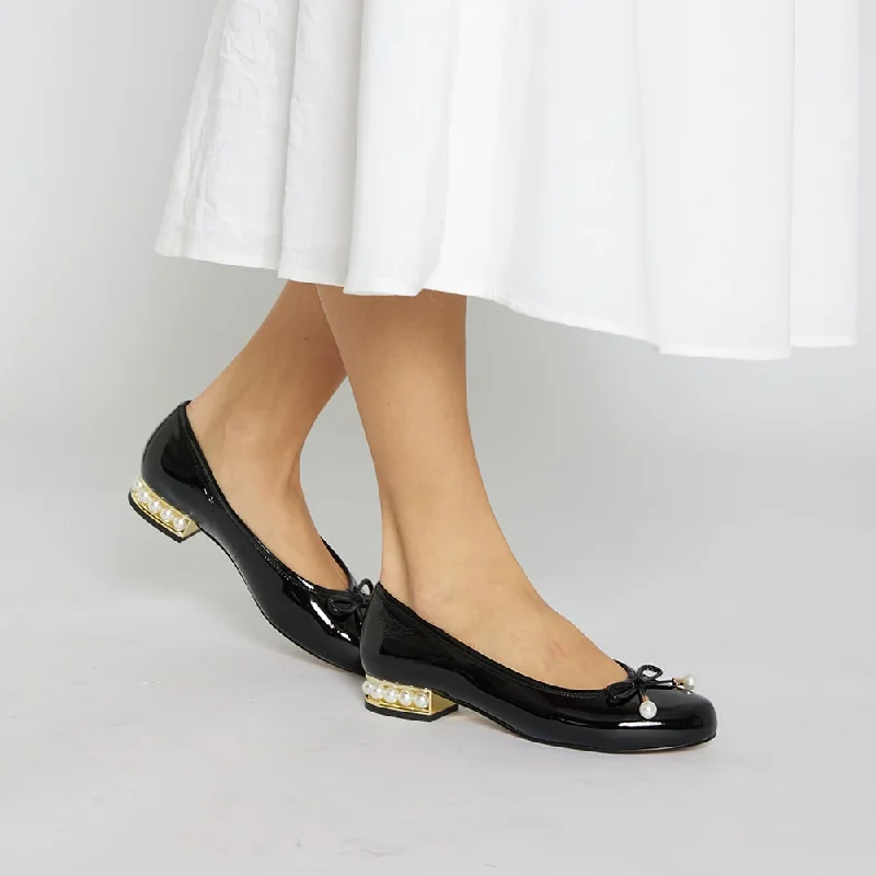 Women's Metallic Foil - Finish Ballet Flats in Gold for a Glamorous Night Out Paris Flat in Black Patent Women's Metallic Foil - Finish Ballet Flats in Gold for a Glamorous Night Out Paris Flat in Black Patent
