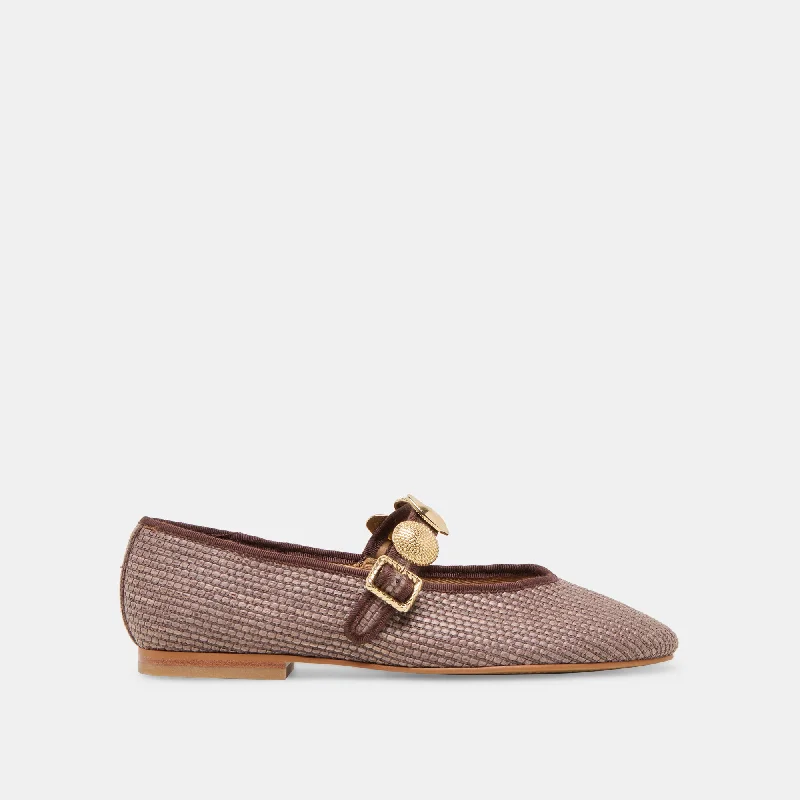 Women's Patent Leather Ballet Flats with Bow Detail in Black for a Classic Look RELAN BALLET FLATS WALNUT RAFFIA Women's Patent Leather Ballet Flats with Bow Detail in Black for a Classic Look RELAN BALLET FLATS WALNUT RAFFIA