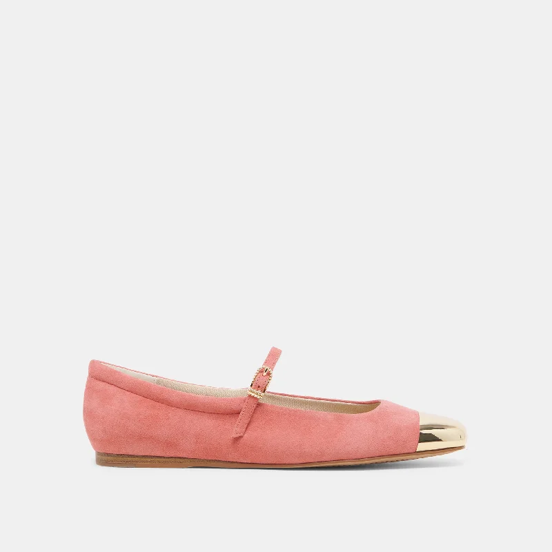 Women's Fur - Lined Ballet Flats in Tan for a Cozy Winter Option REYES TOE CAP BALLET FLATS CORAL SUEDE Women's Fur - Lined Ballet Flats in Tan for a Cozy Winter Option REYES TOE CAP BALLET FLATS CORAL SUEDE