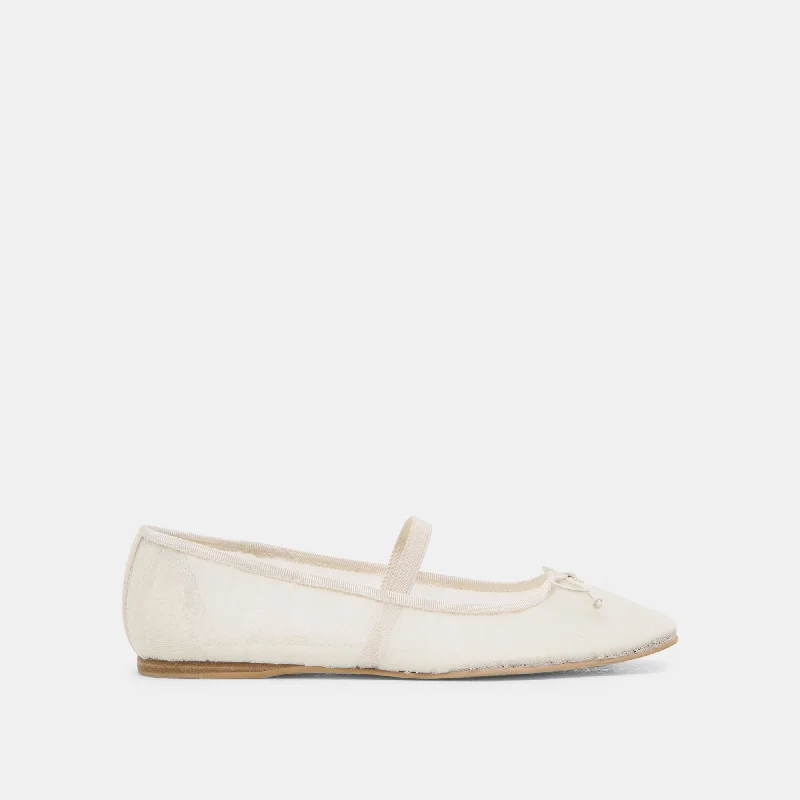 Women's Metallic Foil - Finish Ballet Flats in Gold for a Glamorous Night Out RAEVEN BALLET FLATS WHITE TULLE Women's Metallic Foil - Finish Ballet Flats in Gold for a Glamorous Night Out RAEVEN BALLET FLATS WHITE TULLE