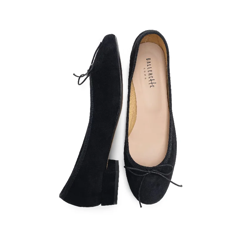 Women's Cashmere - Lined Ballet Flats in Burgundy for Warmth in Cold Weather Black suede little heel ballet flats Women's Cashmere - Lined Ballet Flats in Burgundy for Warmth in Cold Weather Black suede little heel ballet flats