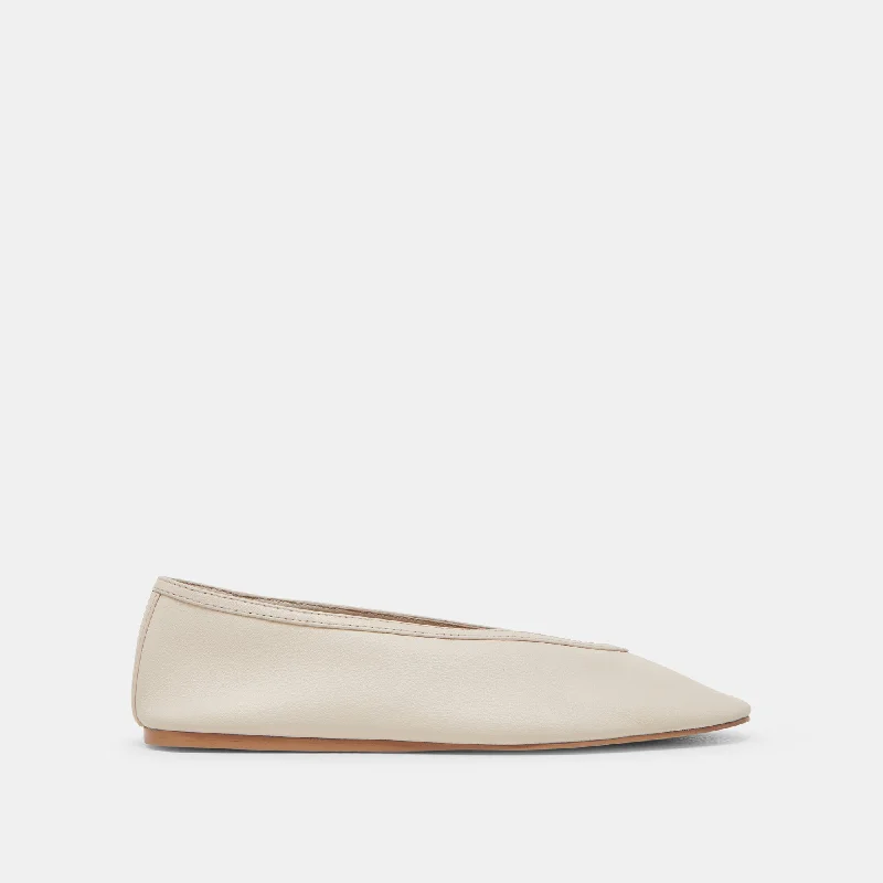 Women's Bow - Embellished Ballet Flats with a Platform Sole in Red for Added Height BRAIDY BALLET FLATS IVORY LEATHER Women's Bow - Embellished Ballet Flats with a Platform Sole in Red for Added Height BRAIDY BALLET FLATS IVORY LEATHER