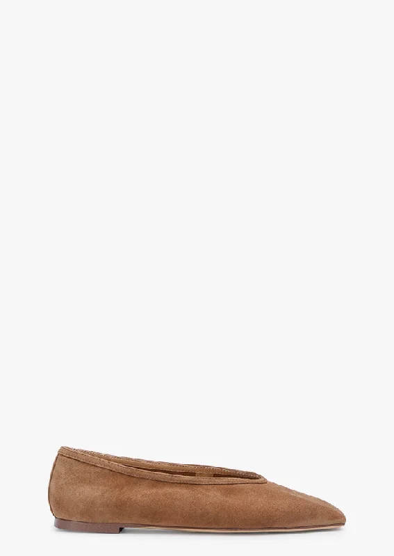 Women's Tassel - Trimmed Ballet Flats in Olive Green for a Trendy Twist Bianca Taupe Suede Women's Tassel - Trimmed Ballet Flats in Olive Green for a Trendy Twist Bianca Taupe Suede