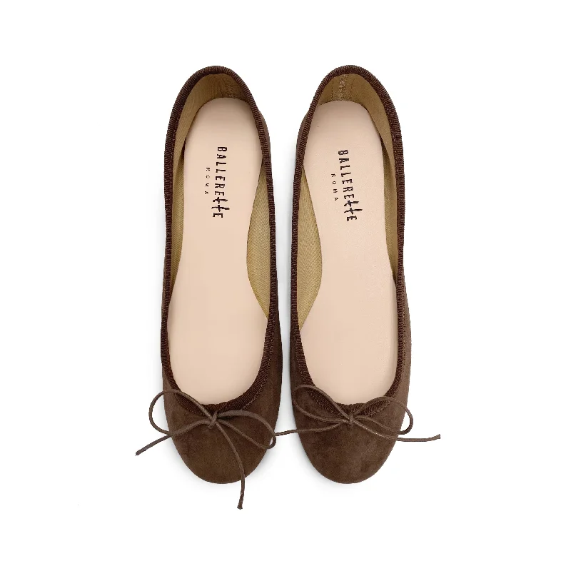 Women's Geometric - Patterned Ballet Flats in Multicolor for a Fashion - Forward Look Dark brown suede ballet flats Women's Geometric - Patterned Ballet Flats in Multicolor for a Fashion - Forward Look Dark brown suede ballet flats