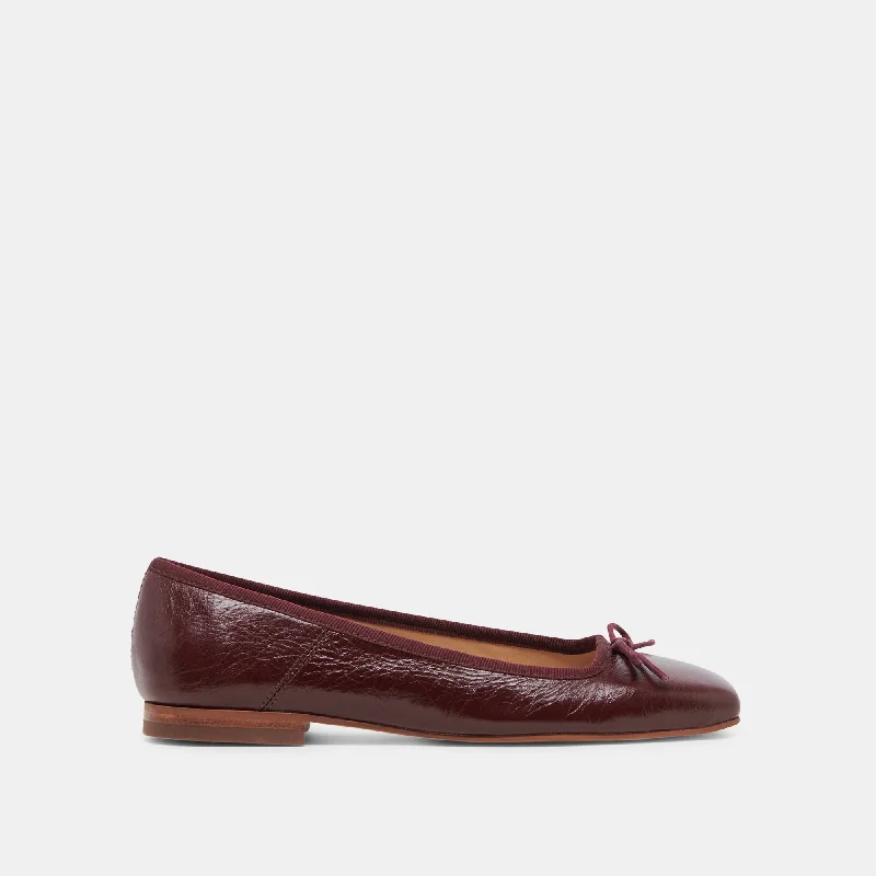 Women's Fur - Lined Ballet Flats in Tan for a Cozy Winter Option ANISA BALLET FLATS CRANBERRY CRINKLE PATENT Women's Fur - Lined Ballet Flats in Tan for a Cozy Winter Option ANISA BALLET FLATS CRANBERRY CRINKLE PATENT
