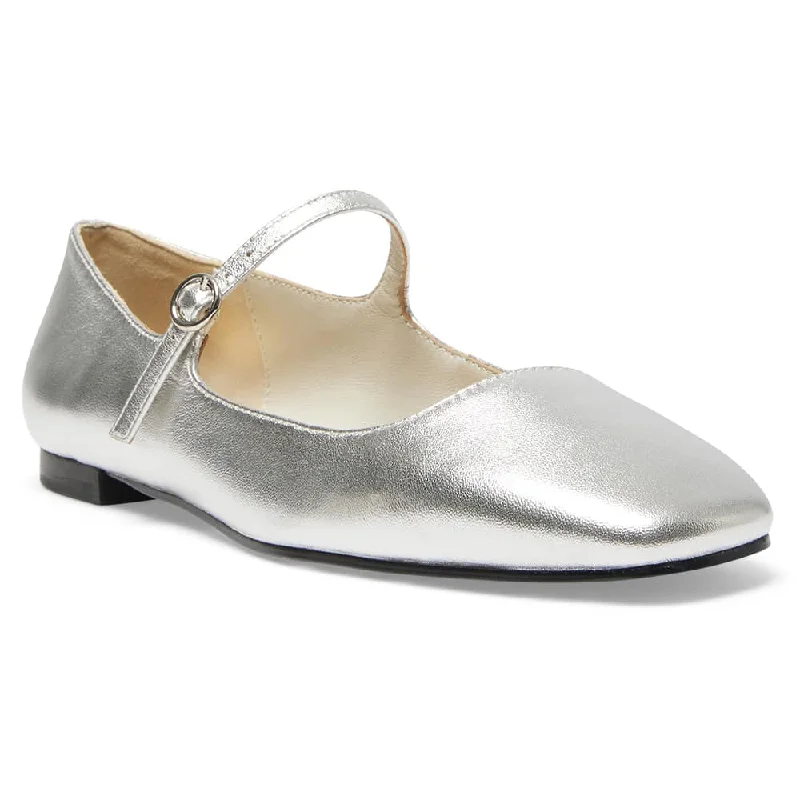 Women's Memory Foam Insole Ballet Flats in Pink for Extra Comfort Tottie Flat in Silver Leather Women's Memory Foam Insole Ballet Flats in Pink for Extra Comfort Tottie Flat in Silver Leather