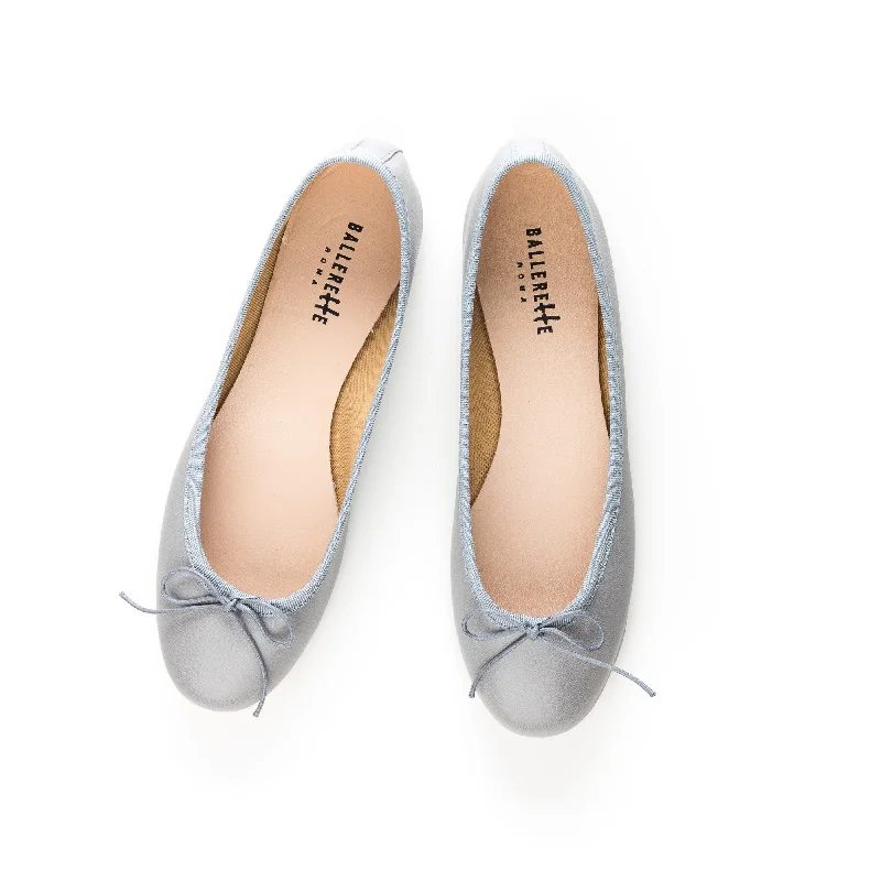 Women's Metallic Foil - Finish Ballet Flats in Gold for a Glamorous Night Out Light gray leather ballet flats Women's Metallic Foil - Finish Ballet Flats in Gold for a Glamorous Night Out Light gray leather ballet flats