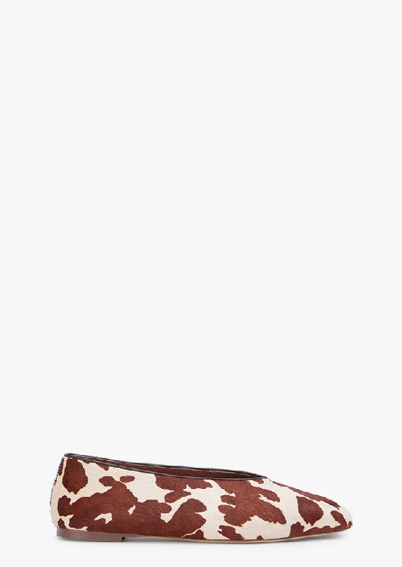Women's Bow - Embellished Ballet Flats with a Platform Sole in Red for Added Height Bayley Tan/Beige Pony Women's Bow - Embellished Ballet Flats with a Platform Sole in Red for Added Height Bayley Tan/Beige Pony