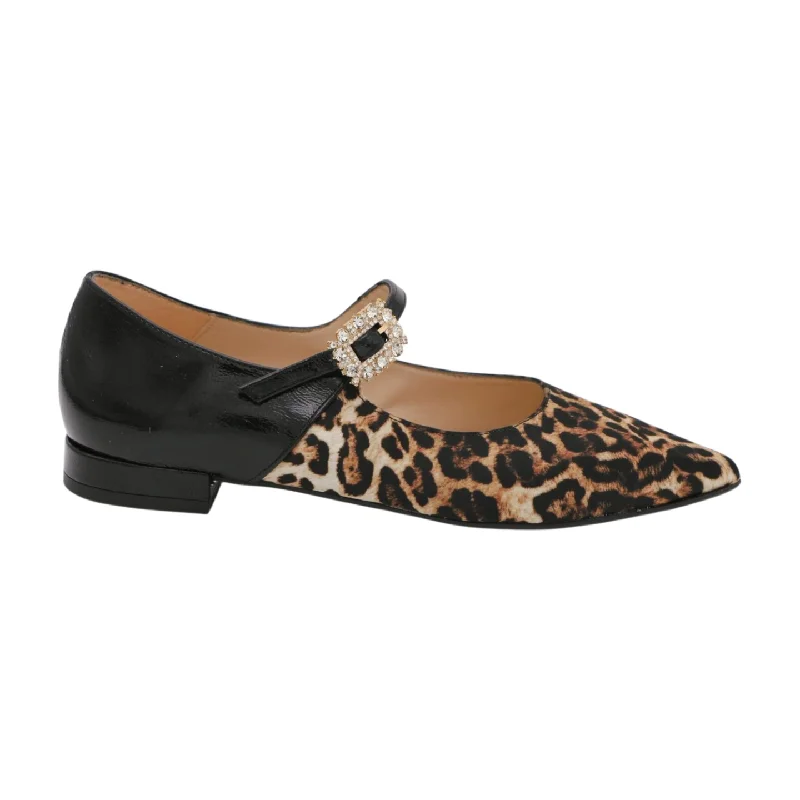 Women's Cashmere - Lined Ballet Flats in Burgundy for Warmth in Cold Weather MARIAN Leopard May Jane Ballet Flat Shoe Women's Cashmere - Lined Ballet Flats in Burgundy for Warmth in Cold Weather MARIAN Leopard May Jane Ballet Flat Shoe