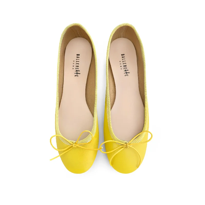 Women's Fur - Lined Ballet Flats in Tan for a Cozy Winter Option Yellow leather ballet flats Women's Fur - Lined Ballet Flats in Tan for a Cozy Winter Option Yellow leather ballet flats