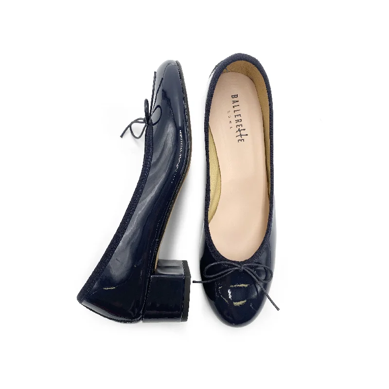 Women's Glitter - Embellished Ballet Flats in Silver for a Sparkly Party Look Blue patent leather ballet flats with heel Women's Glitter - Embellished Ballet Flats in Silver for a Sparkly Party Look Blue patent leather ballet flats with heel