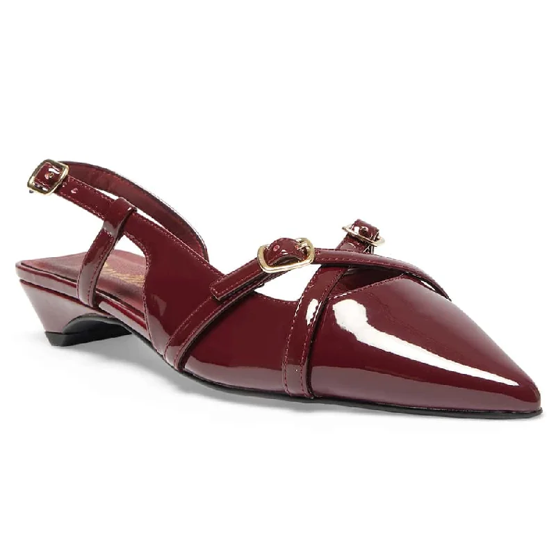 Women's Bow - Embellished Ballet Flats with a Platform Sole in Red for Added Height Amelia Flat in Cherry Patent Women's Bow - Embellished Ballet Flats with a Platform Sole in Red for Added Height Amelia Flat in Cherry Patent