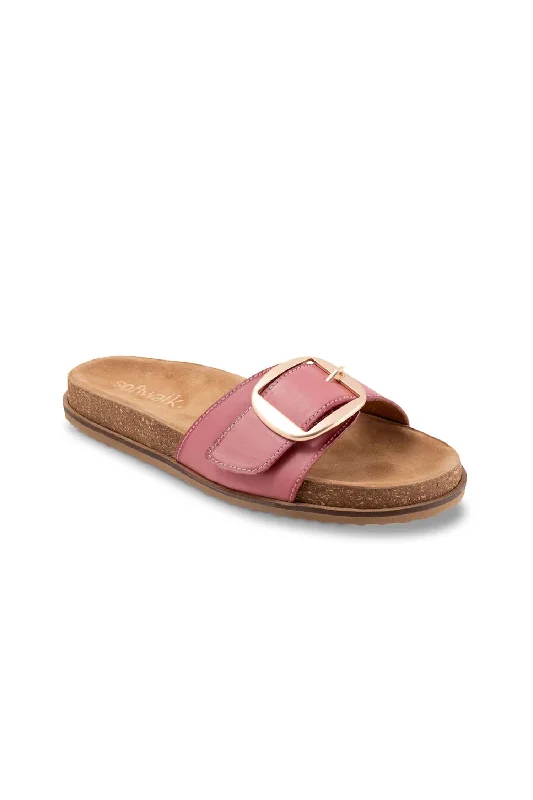 Women's Leather - Strapped Sandals with a Braided Detail in Brown for a Rustic Appeal Softwalk Una Sandals In Fuchsia