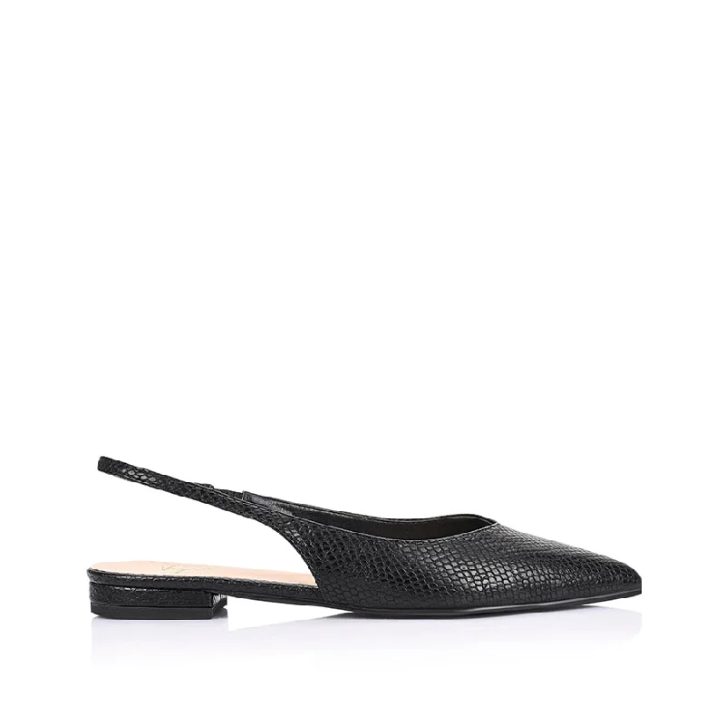 Women's Bow - Embellished Ballet Flats with a Platform Sole in Red for Added Height History Slingback Flats - Black Snake Women's Bow - Embellished Ballet Flats with a Platform Sole in Red for Added Height History Slingback Flats - Black Snake