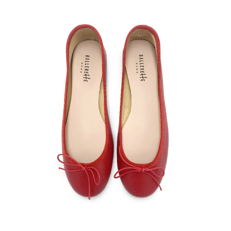 Women's Tassel - Trimmed Ballet Flats in Olive Green for a Trendy Twist Red leather ballet flats Women's Tassel - Trimmed Ballet Flats in Olive Green for a Trendy Twist Red leather ballet flats