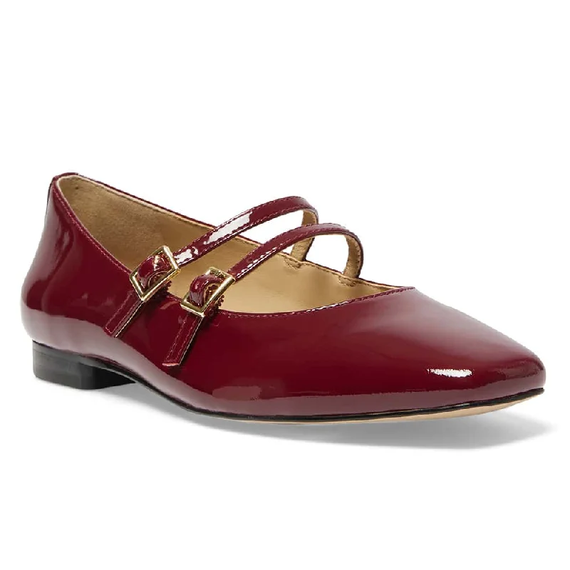Women's Geometric - Patterned Ballet Flats in Multicolor for a Fashion - Forward Look Freda Flat in Wine Patent Women's Geometric - Patterned Ballet Flats in Multicolor for a Fashion - Forward Look Freda Flat in Wine Patent