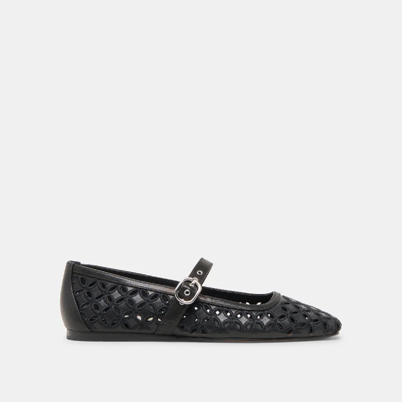 Women's Patent Leather Ballet Flats with Bow Detail in Black for a Classic Look RODNI EYELET PERF BALLET FLATS BLACK LEATHER Women's Patent Leather Ballet Flats with Bow Detail in Black for a Classic Look RODNI EYELET PERF BALLET FLATS BLACK LEATHER