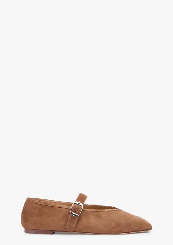 Women's Geometric - Patterned Ballet Flats in Multicolor for a Fashion - Forward Look Bobbi Taupe Suede Women's Geometric - Patterned Ballet Flats in Multicolor for a Fashion - Forward Look Bobbi Taupe Suede