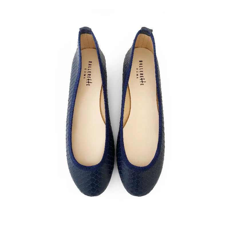 Women's Tassel - Trimmed Ballet Flats in Olive Green for a Trendy Twist Blue leather ballet flats, snakeskin effect