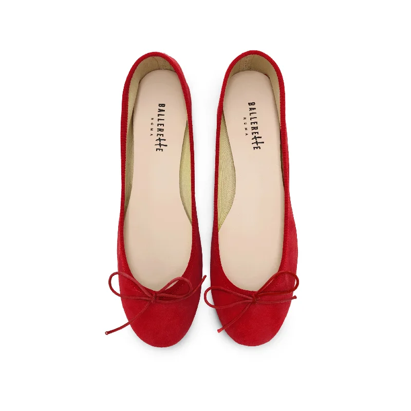 Women's Cashmere - Lined Ballet Flats in Burgundy for Warmth in Cold Weather Red suede ballet flats Women's Cashmere - Lined Ballet Flats in Burgundy for Warmth in Cold Weather Red suede ballet flats