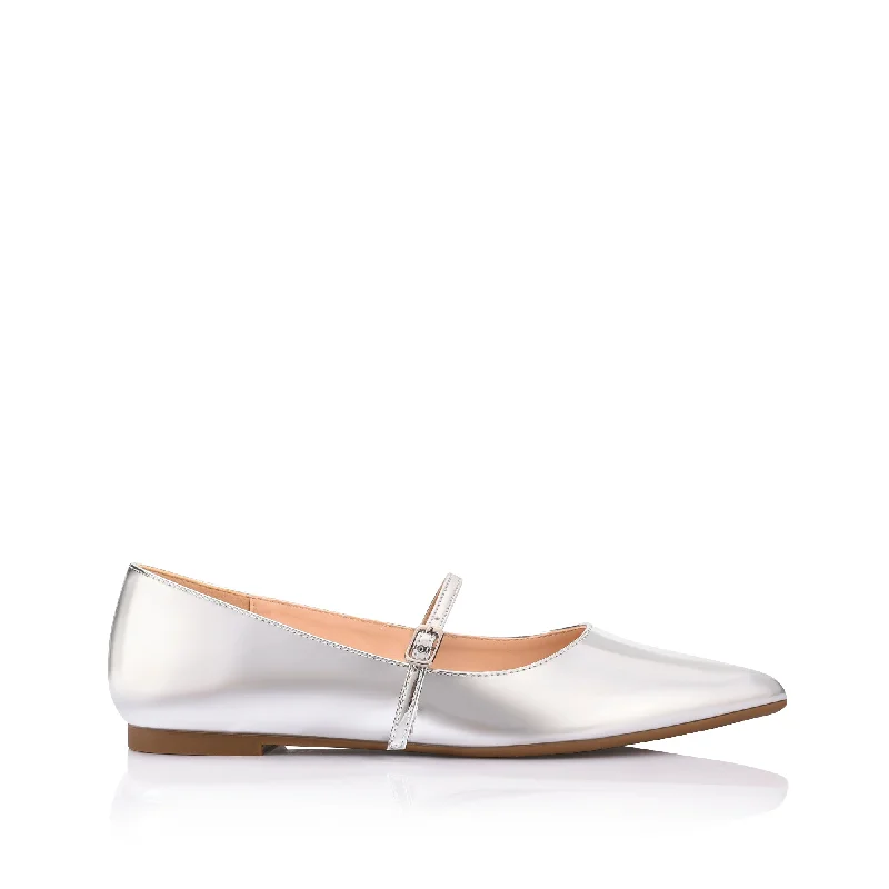 Women's Tassel - Trimmed Ballet Flats in Olive Green for a Trendy Twist Iguana Mary Jane Flats - Silver Mirror Women's Tassel - Trimmed Ballet Flats in Olive Green for a Trendy Twist Iguana Mary Jane Flats - Silver Mirror