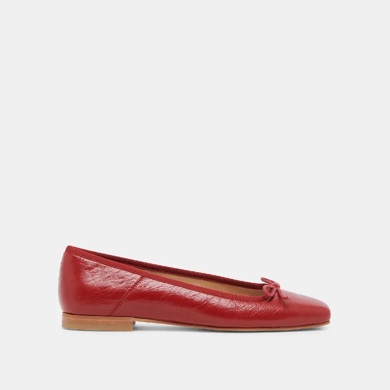 Women's Glitter - Embellished Ballet Flats in Silver for a Sparkly Party Look ANISA BALLET FLATS RED CRINKLE PATENT Women's Glitter - Embellished Ballet Flats in Silver for a Sparkly Party Look ANISA BALLET FLATS RED CRINKLE PATENT