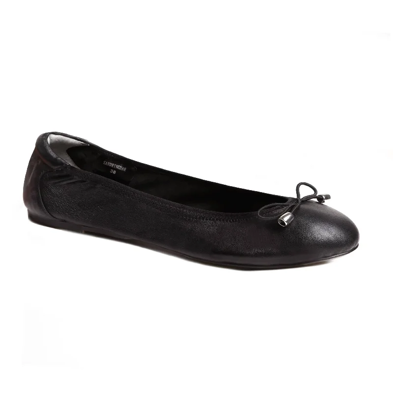Women's Tassel - Trimmed Ballet Flats in Olive Green for a Trendy Twist Sandringham - Black Leather Ballet Flats Women's Tassel - Trimmed Ballet Flats in Olive Green for a Trendy Twist Sandringham - Black Leather Ballet Flats
