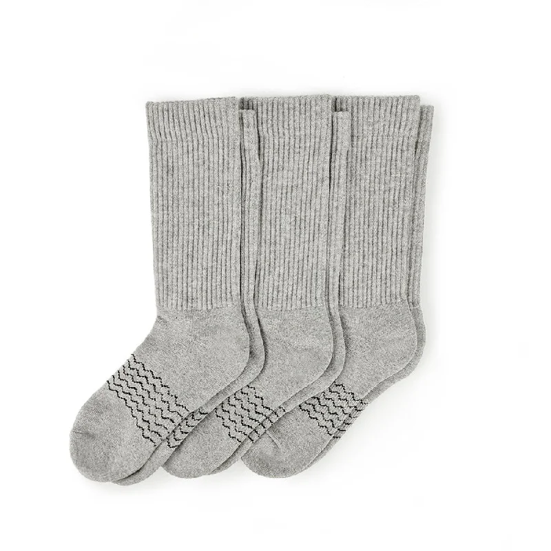 Solid Calf Sock 3-Pack - Light Gray
