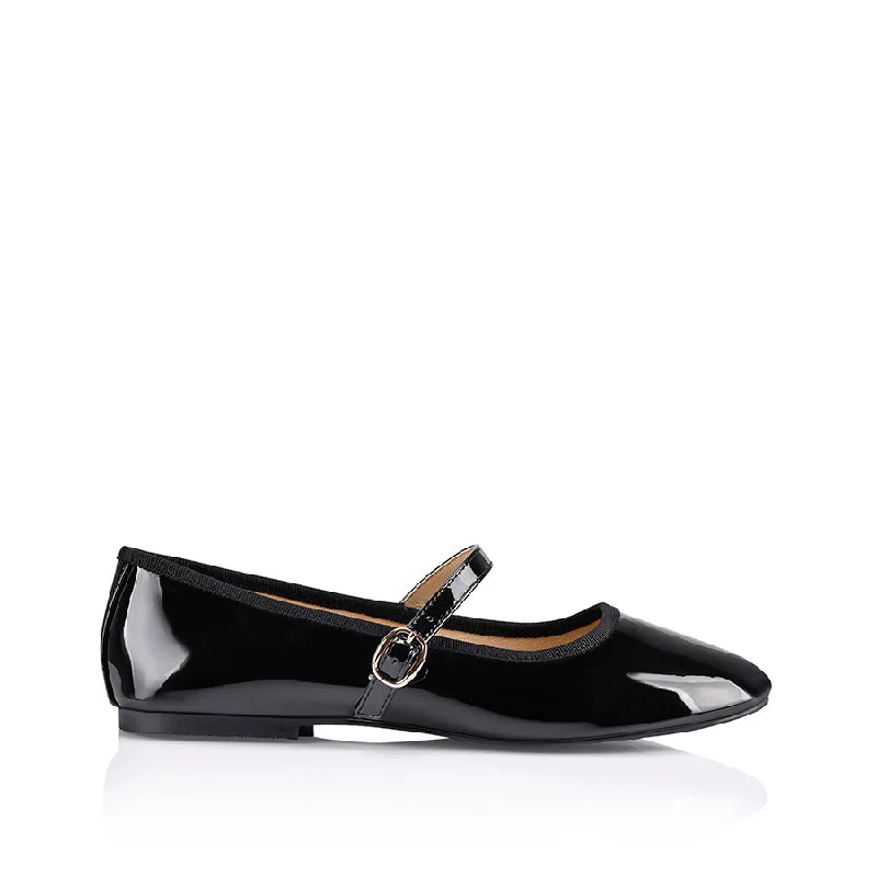 Women's Tassel - Trimmed Ballet Flats in Olive Green for a Trendy Twist Bambi Mary-Jane Flats - Black Patent Women's Tassel - Trimmed Ballet Flats in Olive Green for a Trendy Twist Bambi Mary-Jane Flats - Black Patent