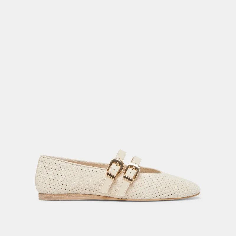 Women's Cashmere - Lined Ballet Flats in Burgundy for Warmth in Cold Weather BAYLEE BALLET FLATS BONE PERFORATED SUEDE Women's Cashmere - Lined Ballet Flats in Burgundy for Warmth in Cold Weather BAYLEE BALLET FLATS BONE PERFORATED SUEDE