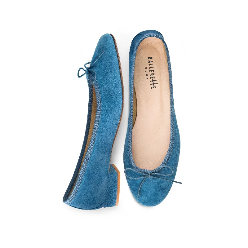 Women's Memory Foam Insole Ballet Flats in Pink for Extra Comfort Cerulean suede little heel ballerinas Women's Memory Foam Insole Ballet Flats in Pink for Extra Comfort Cerulean suede little heel ballerinas