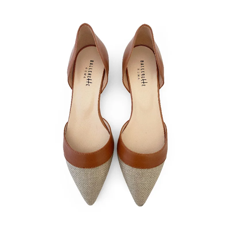 Women's Glitter - Embellished Ballet Flats in Silver for a Sparkly Party Look Beige jute d'Orsay ballet flats with brick leather details Women's Glitter - Embellished Ballet Flats in Silver for a Sparkly Party Look Beige jute d'Orsay ballet flats with brick leather details