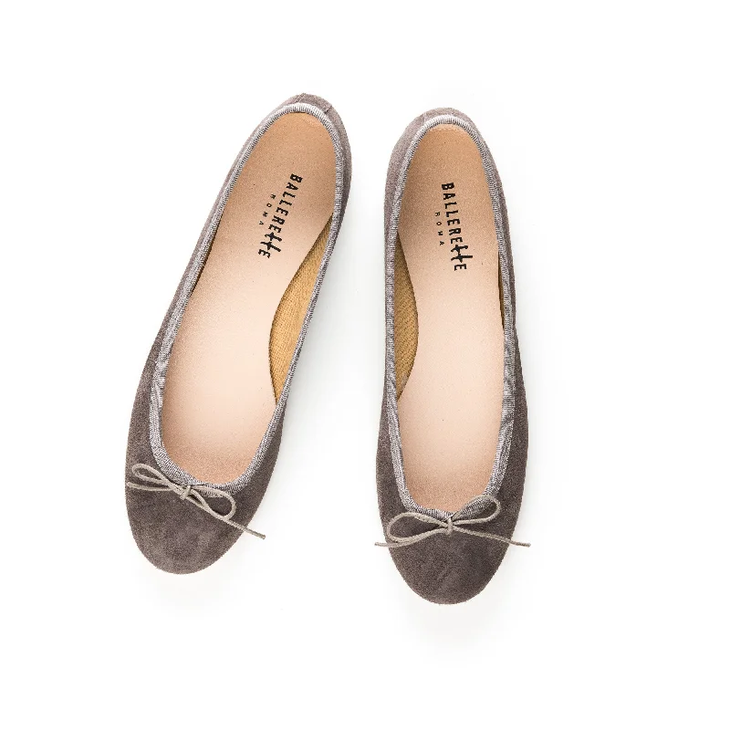 Women's Tassel - Trimmed Ballet Flats in Olive Green for a Trendy Twist Taupe suede ballet flats Women's Tassel - Trimmed Ballet Flats in Olive Green for a Trendy Twist Taupe suede ballet flats