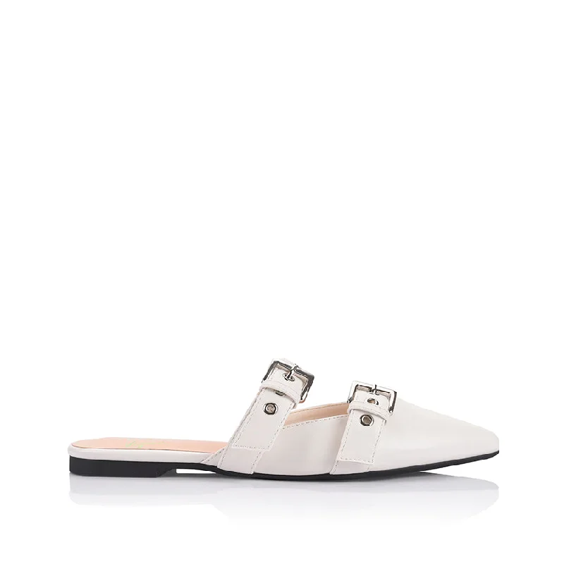 Women's Geometric - Patterned Ballet Flats in Multicolor for a Fashion - Forward Look Indianna Point Toe Flats - Chalk White Women's Geometric - Patterned Ballet Flats in Multicolor for a Fashion - Forward Look Indianna Point Toe Flats - Chalk White