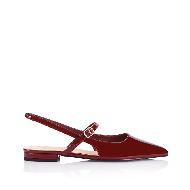Women's Memory Foam Insole Ballet Flats in Pink for Extra Comfort Hiatus Sling Back Flats - Wine Patent Women's Memory Foam Insole Ballet Flats in Pink for Extra Comfort Hiatus Sling Back Flats - Wine Patent