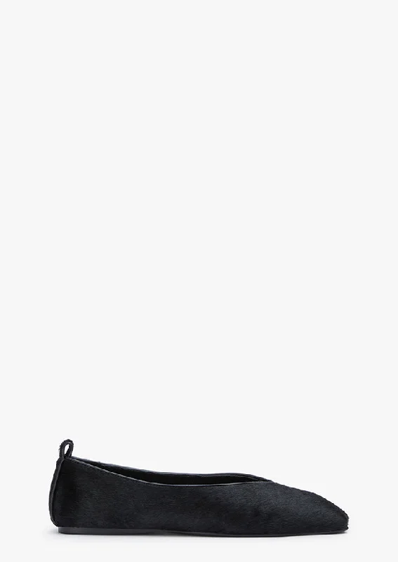 Women's Fur - Lined Ballet Flats in Tan for a Cozy Winter Option Hazel Black Pony