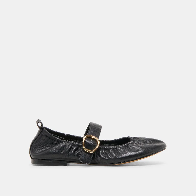 Women's Fur - Lined Ballet Flats in Tan for a Cozy Winter Option CAELY BALLET FLATS BLACK LEATHER Women's Fur - Lined Ballet Flats in Tan for a Cozy Winter Option CAELY BALLET FLATS BLACK LEATHER