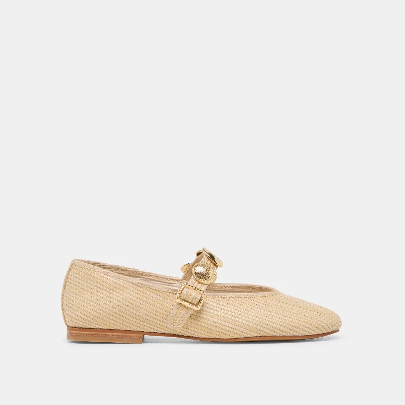 Women's Glitter - Embellished Ballet Flats in Silver for a Sparkly Party Look RELAN BALLET FLATS LT NATURAL RAFFIA Women's Glitter - Embellished Ballet Flats in Silver for a Sparkly Party Look RELAN BALLET FLATS LT NATURAL RAFFIA