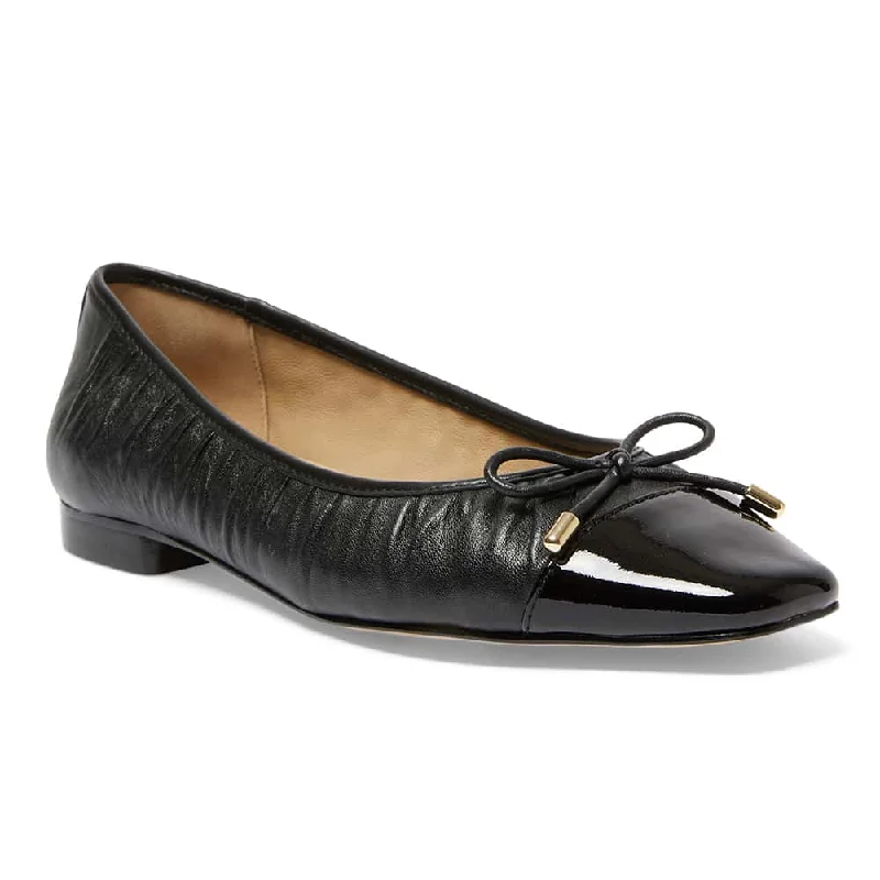 Women's Glitter - Embellished Ballet Flats in Silver for a Sparkly Party Look Fame Flat in Black On Black Leather Women's Glitter - Embellished Ballet Flats in Silver for a Sparkly Party Look Fame Flat in Black On Black Leather