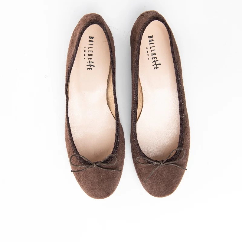 Women's Fur - Lined Ballet Flats in Tan for a Cozy Winter Option Dark brown suede medium heel ballet flats Women's Fur - Lined Ballet Flats in Tan for a Cozy Winter Option Dark brown suede medium heel ballet flats