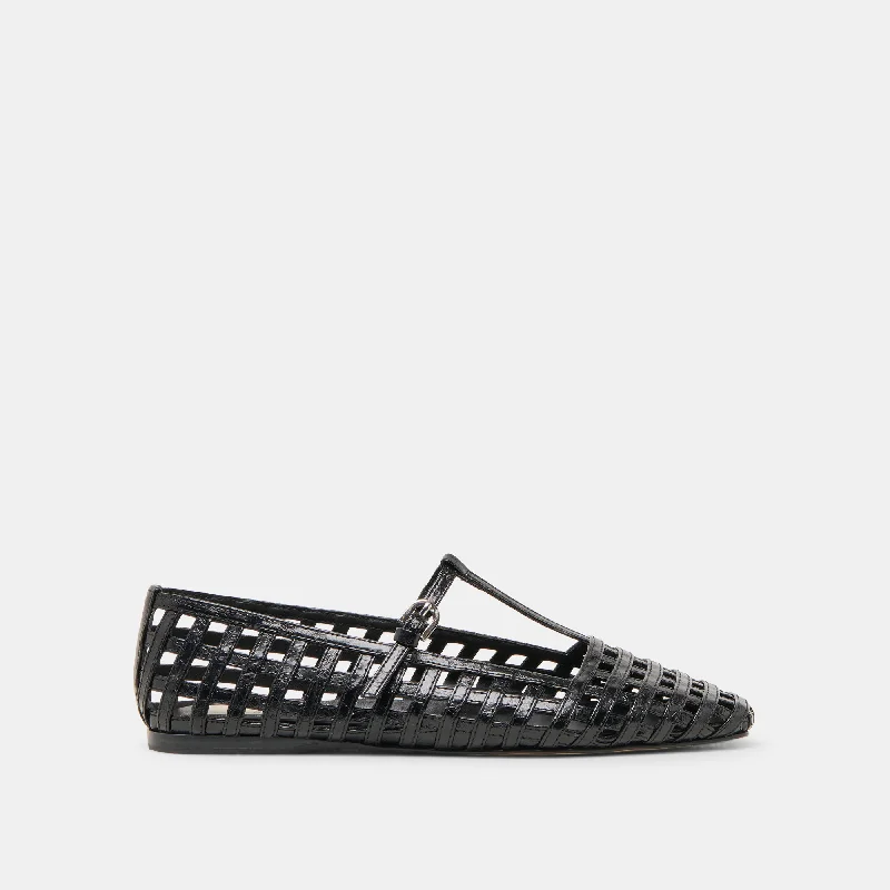 Women's Tassel - Trimmed Ballet Flats in Olive Green for a Trendy Twist RAINS BALLET FLATS BLACK STELLA Women's Tassel - Trimmed Ballet Flats in Olive Green for a Trendy Twist RAINS BALLET FLATS BLACK STELLA