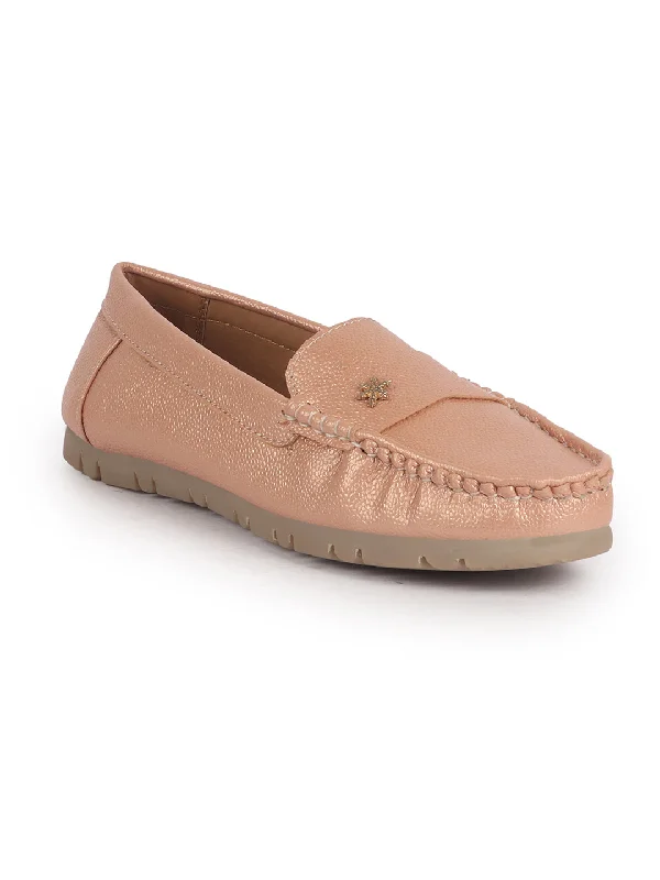 Women Metal Copper Textured Flat Comfortable Lightweight Slip On Loafers|Office Shoe|Slip On Shoe|Anti Skid Rubber Sole Women Metal Copper Textured Flat Comfortable Lightweight Slip On Loafers|Office Shoe|Slip On Shoe|Anti Skid Rubber Sole