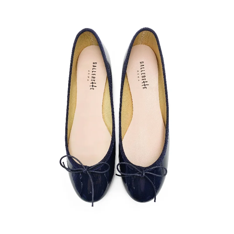 Women's Tassel - Trimmed Ballet Flats in Olive Green for a Trendy Twist Blue patent leather ballet flats Women's Tassel - Trimmed Ballet Flats in Olive Green for a Trendy Twist Blue patent leather ballet flats