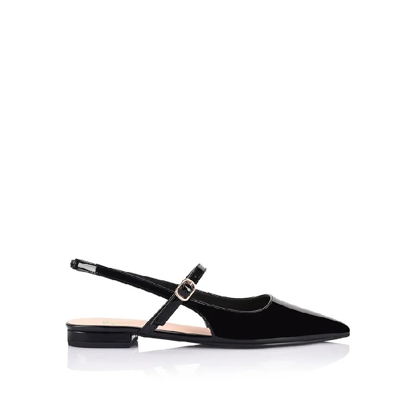 Women's Fur - Lined Ballet Flats in Tan for a Cozy Winter Option Hiatus Sling Back Flats - Black Patent Women's Fur - Lined Ballet Flats in Tan for a Cozy Winter Option Hiatus Sling Back Flats - Black Patent