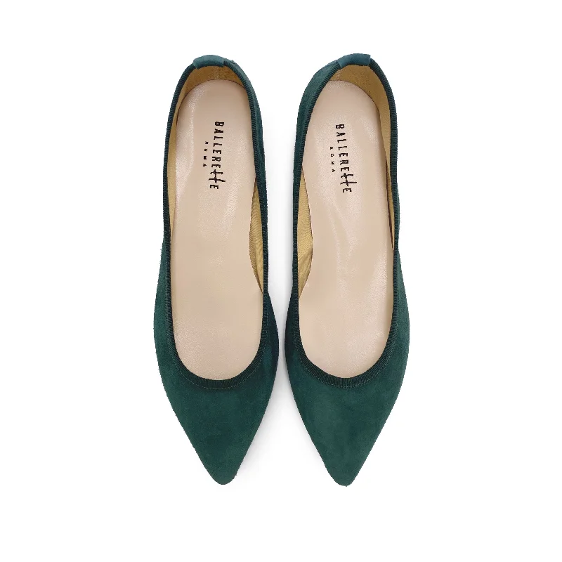Women's Geometric - Patterned Ballet Flats in Multicolor for a Fashion - Forward Look Pointed toe forest green suede ballet flats Women's Geometric - Patterned Ballet Flats in Multicolor for a Fashion - Forward Look Pointed toe forest green suede ballet flats