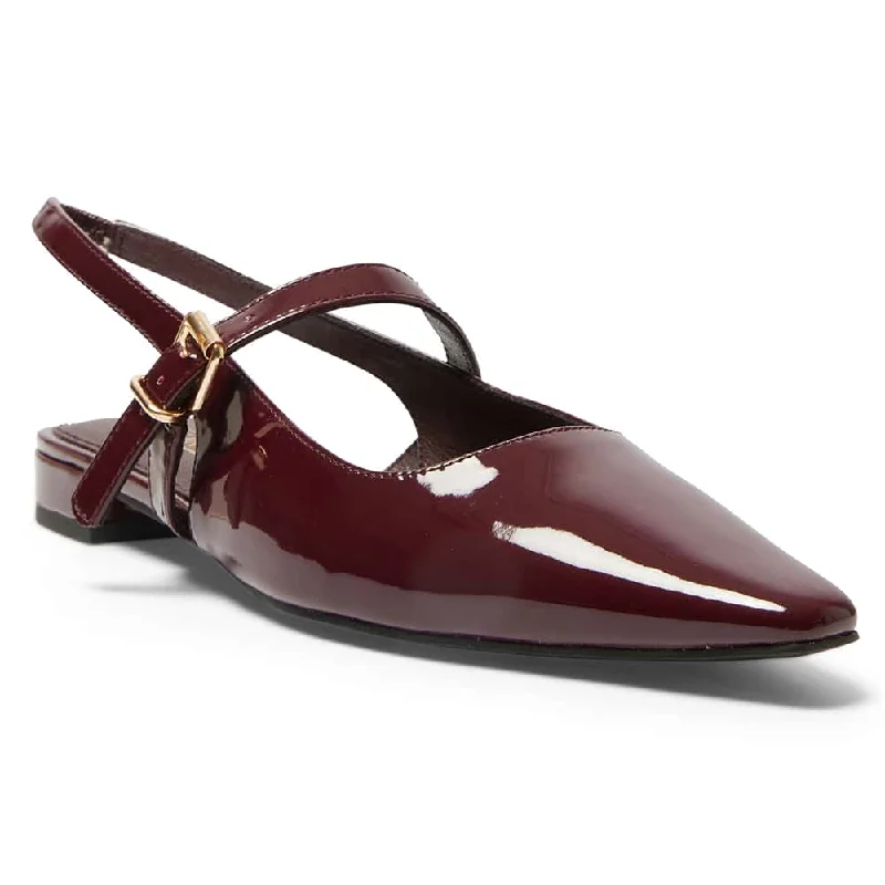 Women's Cashmere - Lined Ballet Flats in Burgundy for Warmth in Cold Weather Bianca Flat in Wine Patent Women's Cashmere - Lined Ballet Flats in Burgundy for Warmth in Cold Weather Bianca Flat in Wine Patent